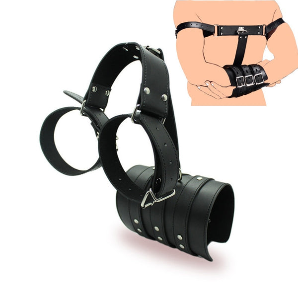 Leather Bondage Back Armbinder Arm Wrist Restraints