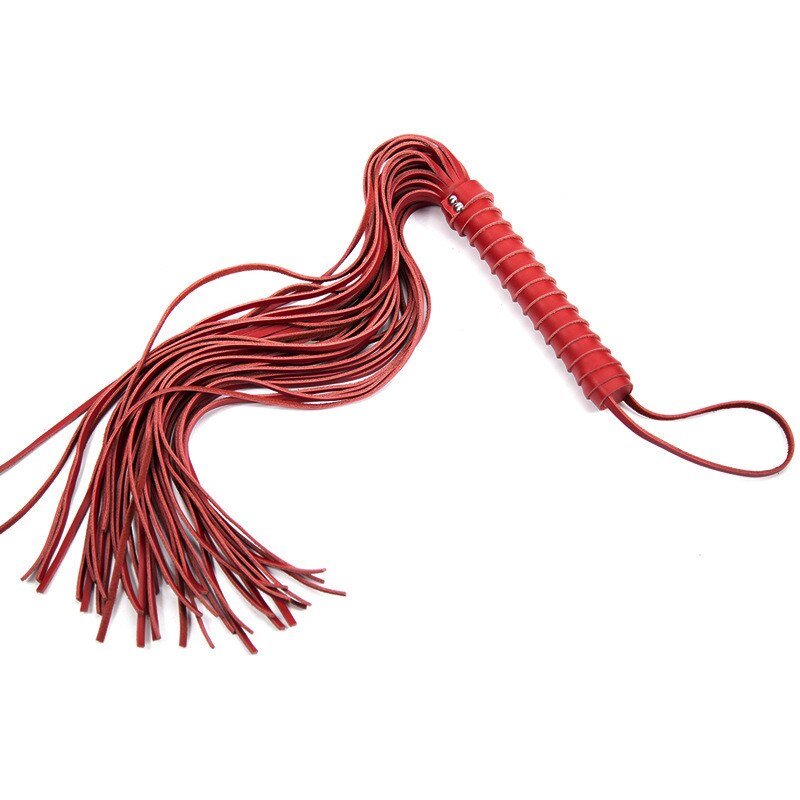 68cm Genuine Cowhide Whip with Tassel for Role Play