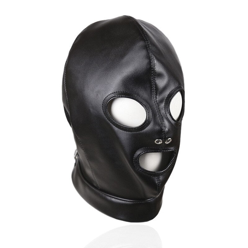 BDSM Hood Slave Mask Sensory Deprivation Full Head Bondage Restraint Mask for Women Men