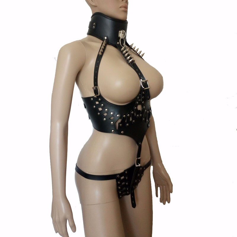 Genuine Leather Women Stripper Straps Fetish Wear Costume