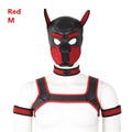 Dog Bondage Set With Restraints Hood Chest Belt Collar Arm Band For Pup Role Play
