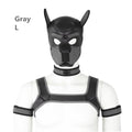 Dog Bondage Set With Restraints Hood Chest Belt Collar Arm Band For Pup Role Play