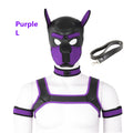 Bondage Hood Chest Belt Arm Band Neck Collar Dog Roleplay Fantasy Harness Club Costume