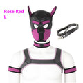 Bondage Hood Chest Belt Arm Band Neck Collar Dog Roleplay Fantasy Harness Club Costume