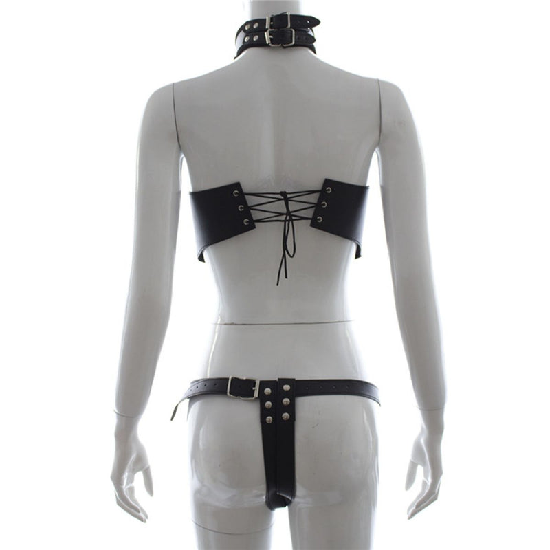 Genuine Leather Women Stripper Straps Fetish Wear Costume